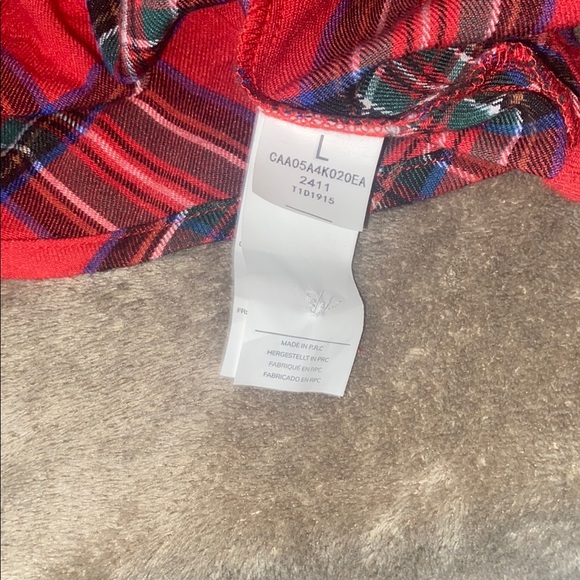 Red Plaid Ruffle Blouse - Picture 2 of 2